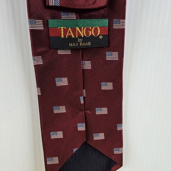 Tango by Max Raab Mens Necktie Patriotic American Flag All Silk - Picture 3 of 4